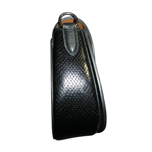 Coach 2023 Morgan Black Pebbled Leather Saddle Bag Crossbody Snakeskin Trim NWOT - Picture 5 of 16